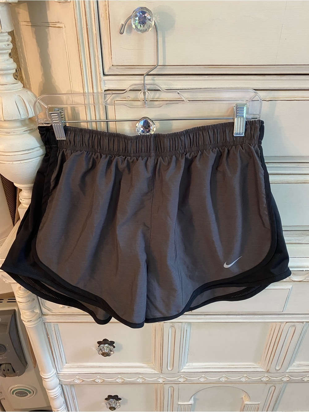 Nike Women's Gray and Black Athletic Running Shorts